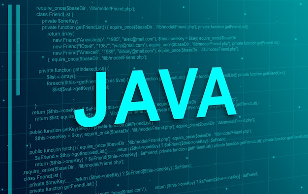 Foto java programmeringskode abstrakt teknologibaggrund