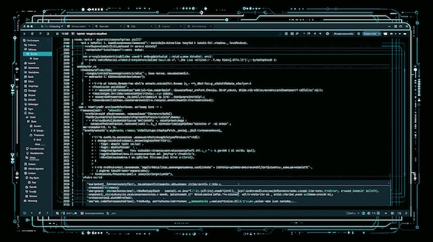 Foto javascript-kode vist på computerskærm i kodeeditor
