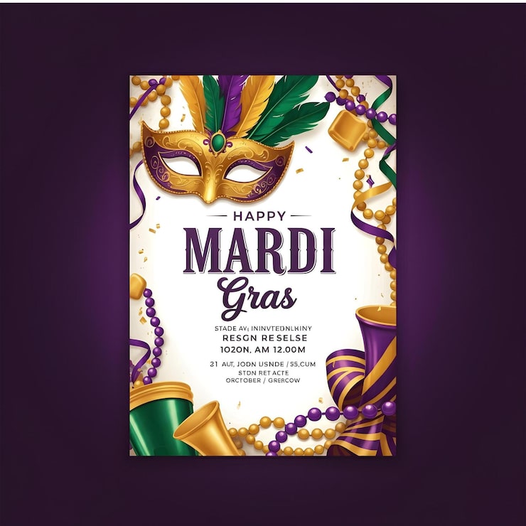 Foto mardi gras invitationskort