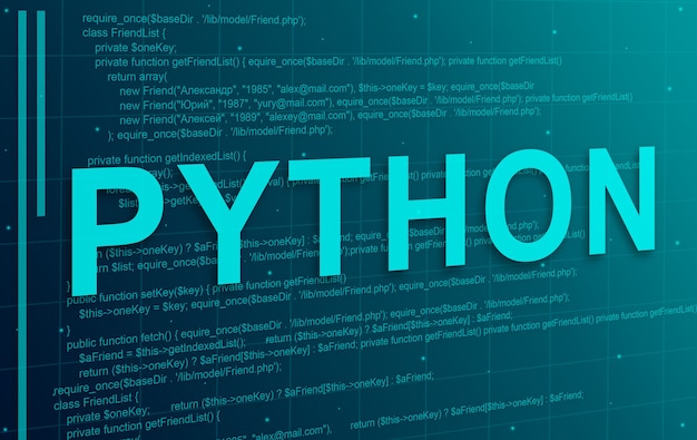 Foto python programmeringskode abstrakt teknologibaggrund