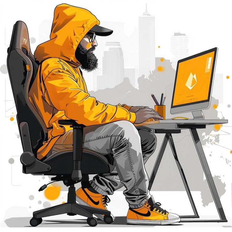 Foto softwareudvikler blockchain en illustration