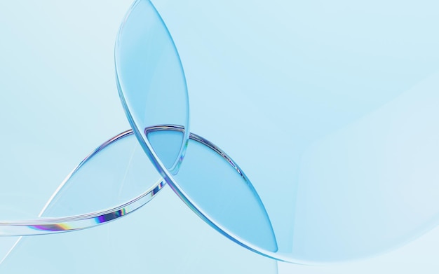 Bild transparent kurvglas 3d-rendering