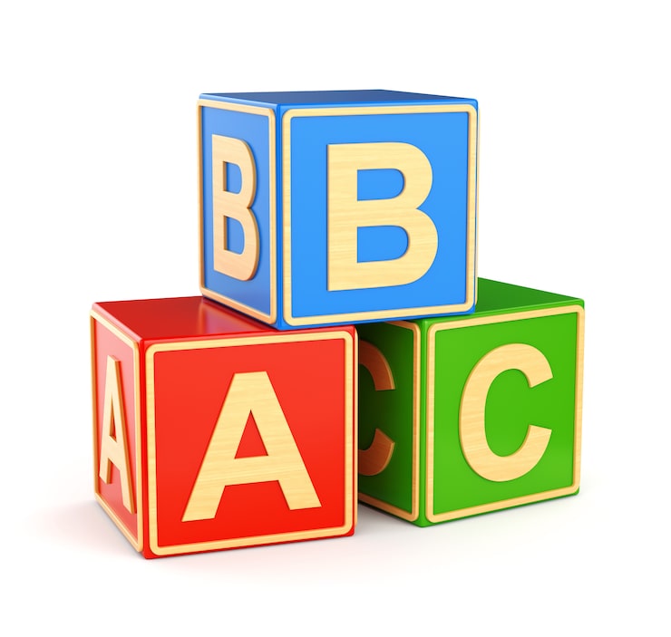 Fotoğraf alfabe abc küpleri