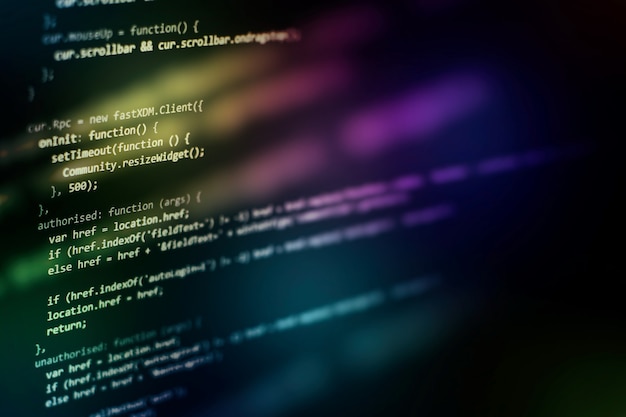 Foto big data opslag en cloud computing vertegenwoordiging. programmeercode.