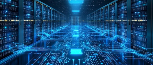 Foto het digitale kader cloud computing en digitale infrastructuur