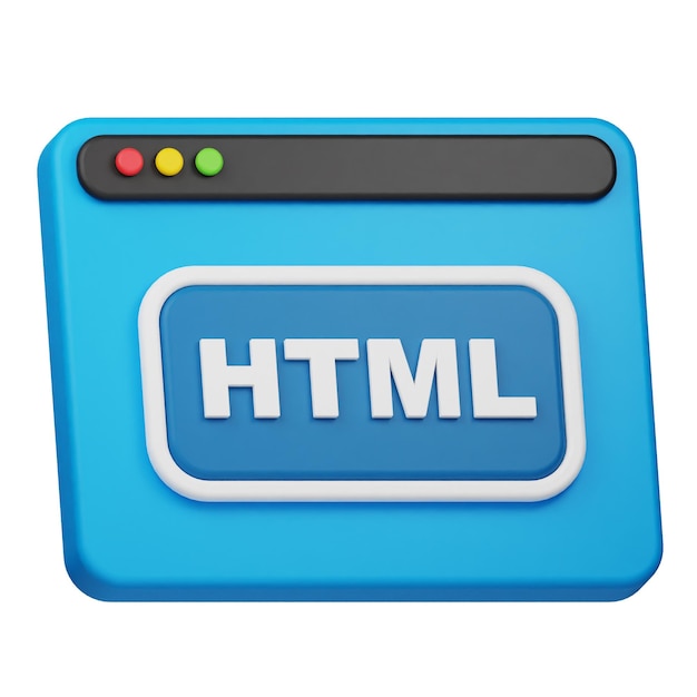 Фотография html веб-сайт 3d-икона изолирована на белом фоне