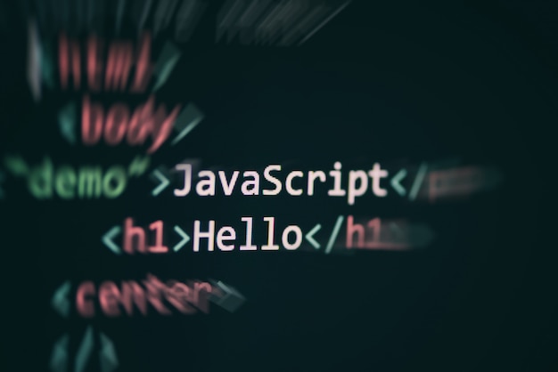 Фотография javascript код компьютерного языка программирования интернет-компоненты текстового редактора
