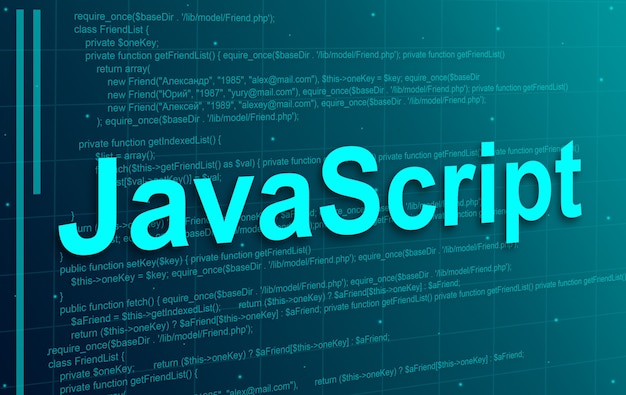Фотография javascript код программирования абстрактный фон технологии
