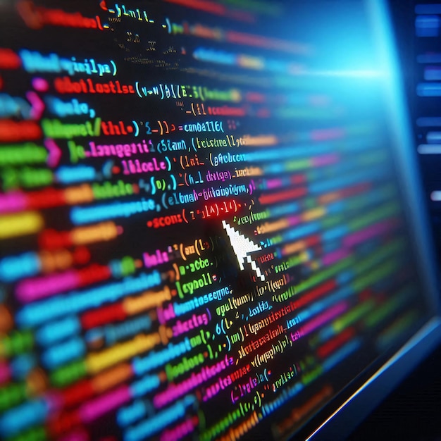 Foto programmeren met html php en javascript backend broncode op monitor