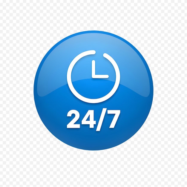 PSD 24/7 service- og supportikon.