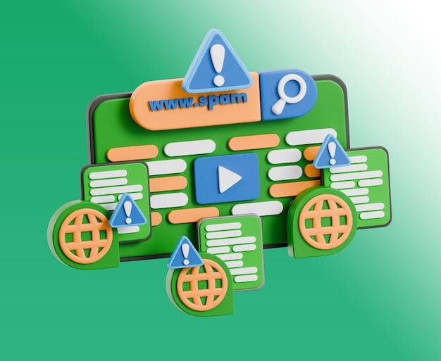 PSD 3d cartoon gradiënt cybersecurity-iconenset