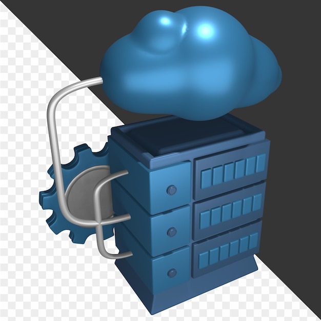 PSD 3d cloud computing illustrationer