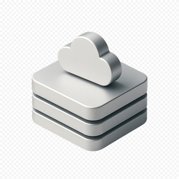 PSD 3d cloud computing og datalagringsstabelikon