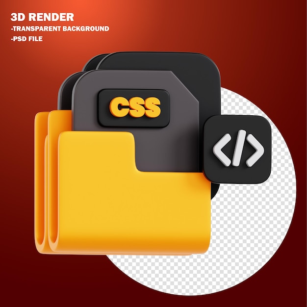 PSD 3d css 및 코드 파일 폴더 아이콘