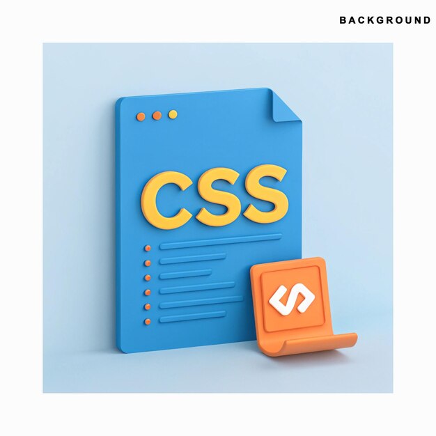 PSD 웹 개발 및 스타일링을 위한 3d css 파일 아이콘