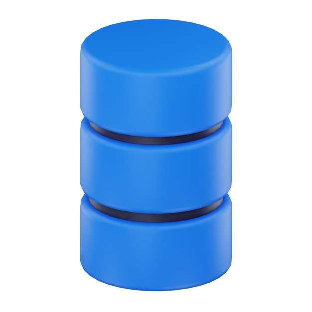 PSD 3d-database-icoon geïsoleerd op een witte achtergrond