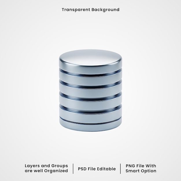 PSD 3d-databaseserver stapelicoon