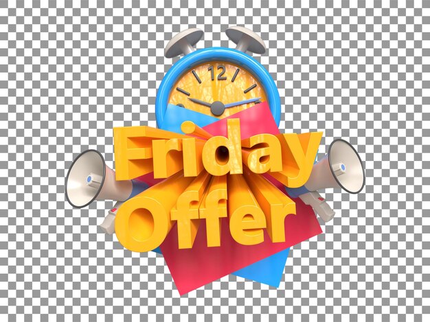 PSD 3d fredagstilbud gengivelse salgsbanner designelement