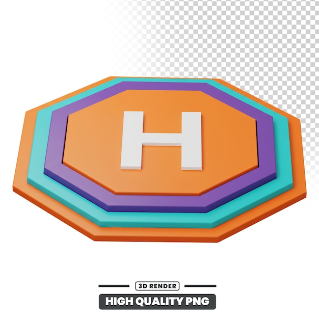 PSD 3d gerenderd helikopterplatformbord
