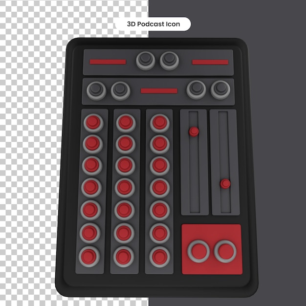 PSD 3d gerenderde audio mixer object