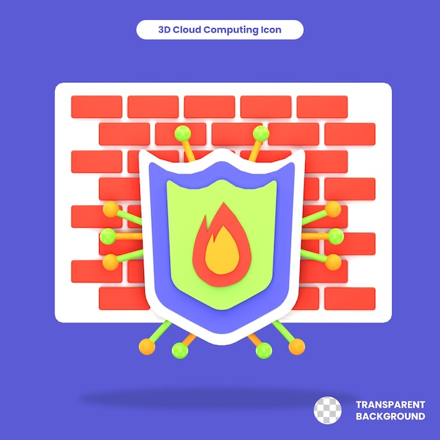 PSD 3d gerenderde firewall obejct