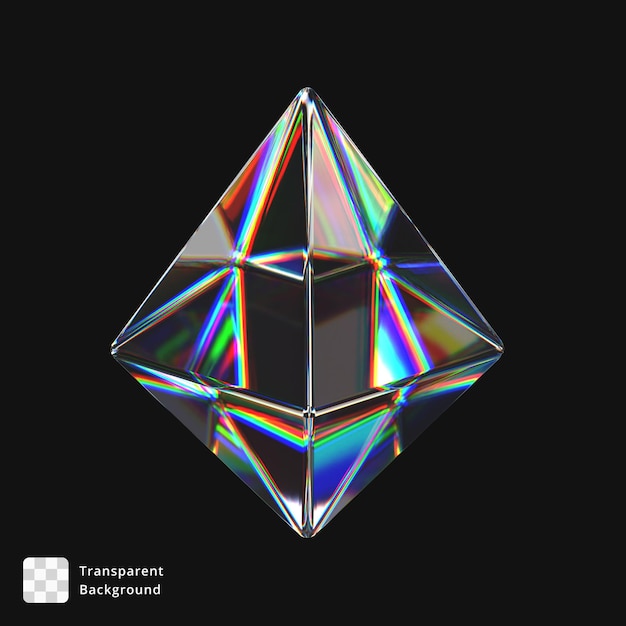 PSD 3d-ikon af et abstrakt glasobjekt