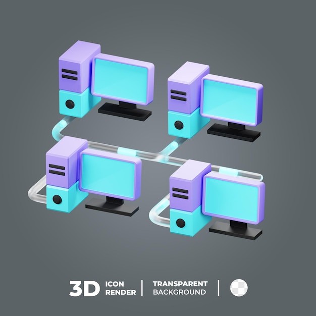 PSD 3d i̇kon ağ bilgisayarı