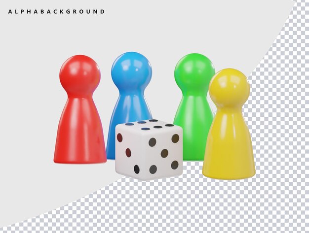 PSD 3d-ikon för ludo-spel