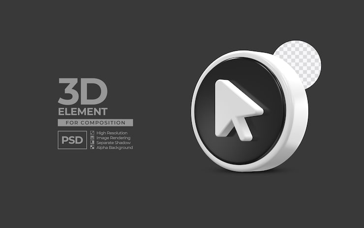 PSD 3d ikona elementu mediów społecznościowych do kompozycji premium psd