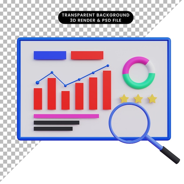 PSD 3d-illustrasjon dataanalyse