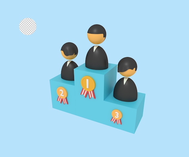 PSD 1~3위 우승자의 3d 일러스트