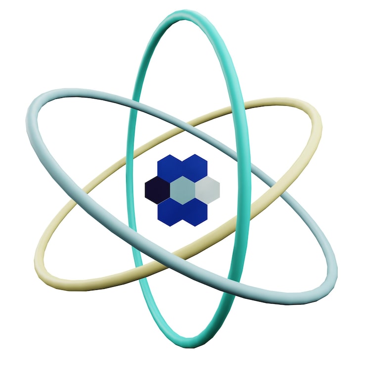 PSD 3d illustration af atom ikon