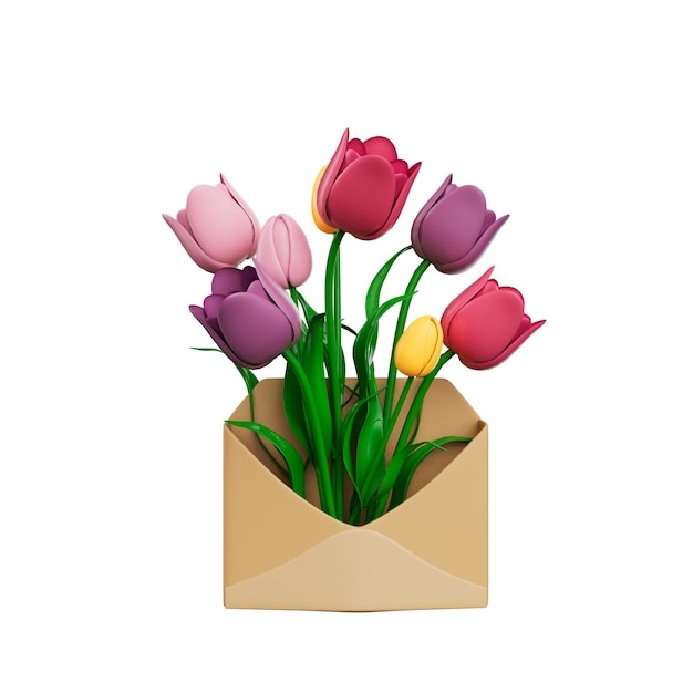 PSD 3d illustration af blomster