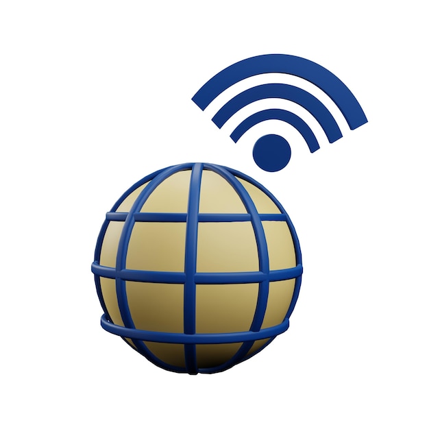 PSD 3d illustration af smart internet ikon