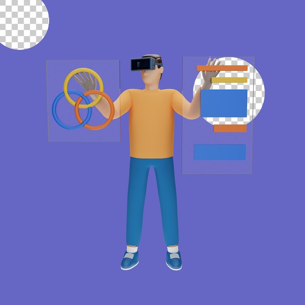 PSD 3d-illustration af virtual reality headset koncept