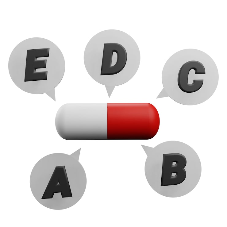 PSD 3d-illustration av multivitamin