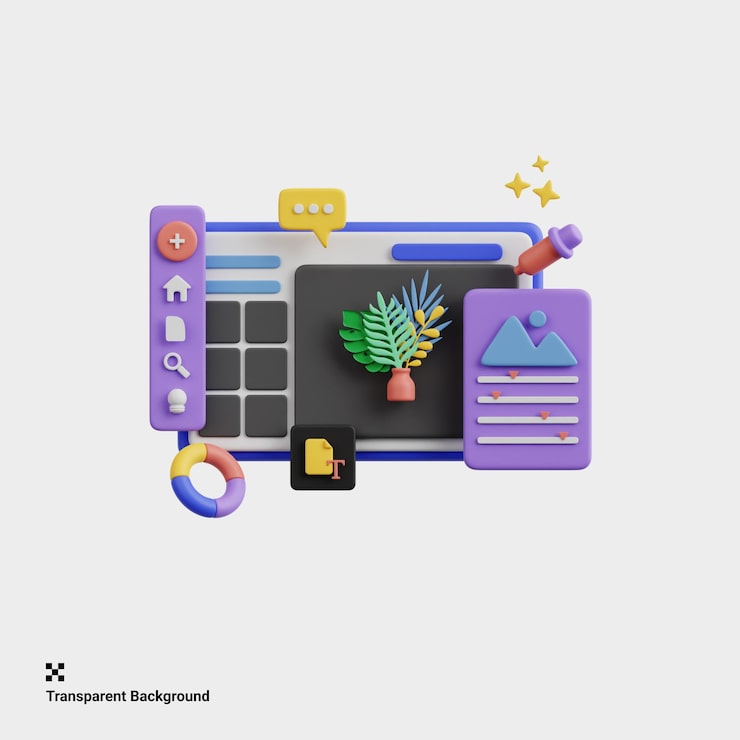PSD 精密照片編輯工具的 3d 插圖