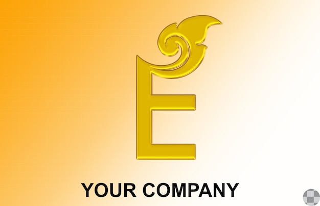 PSD 3d logo bokstav e