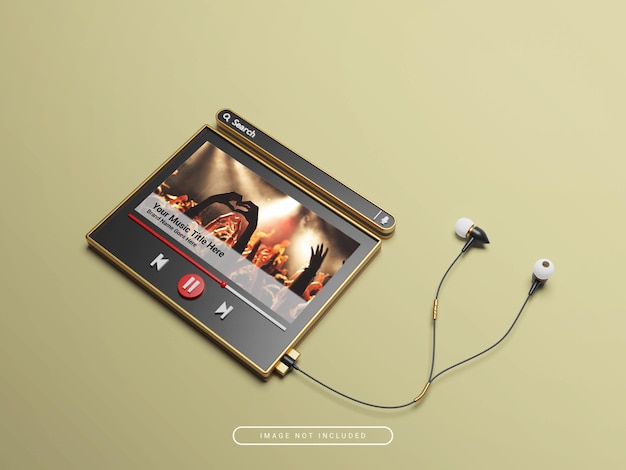 PSD 3d medieafspiller mockup