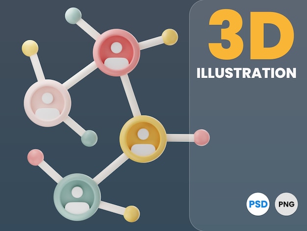 PSD 3d 네트워크 디지털 마케팅 배너 배경
