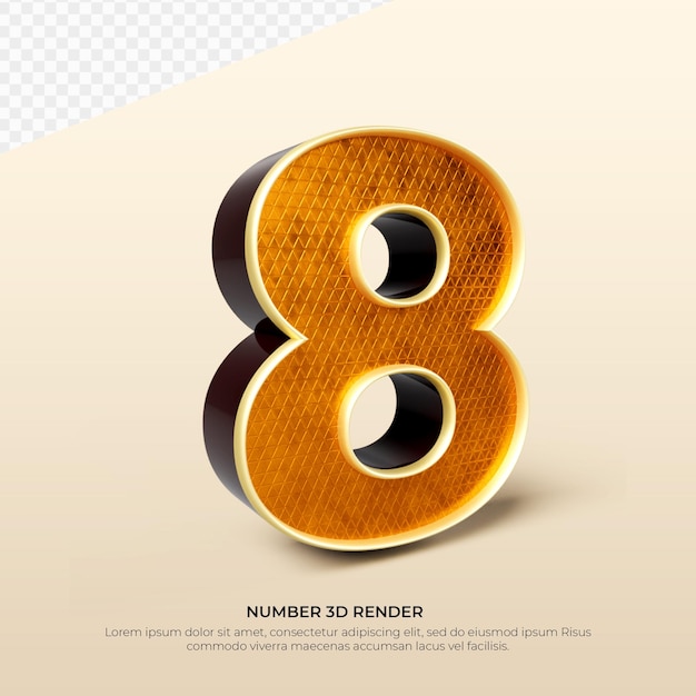 PSD 3d-nummer 8 rendering