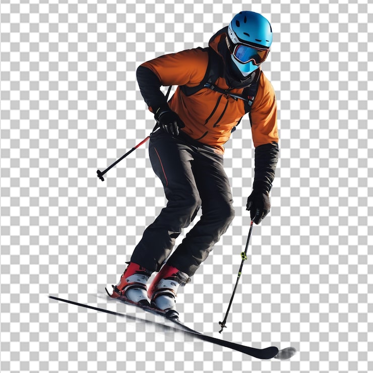 PSD 3d png abstract silhouet van een skiër geïsoleerd