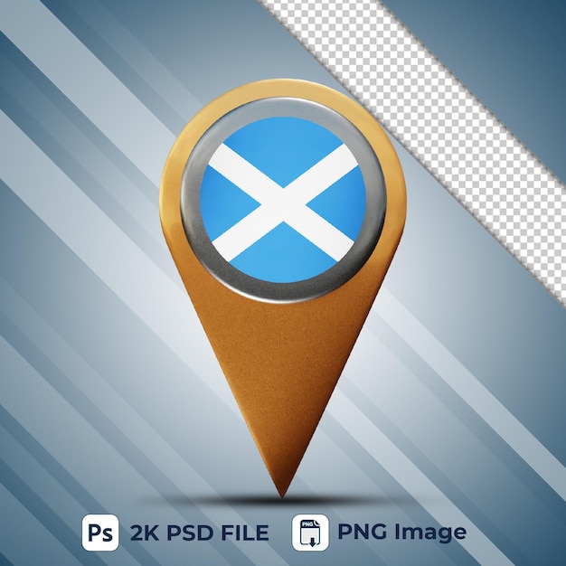 PSD 3d pointer schotse vlag