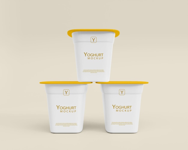 PSD 3d realistisk yoghurtkop mockup