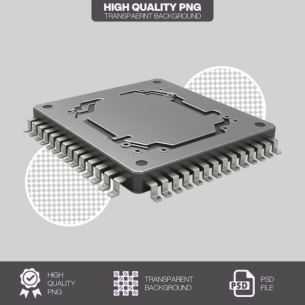 PSD 중앙 처리 장치 cpu 칩의 3d 렌더링