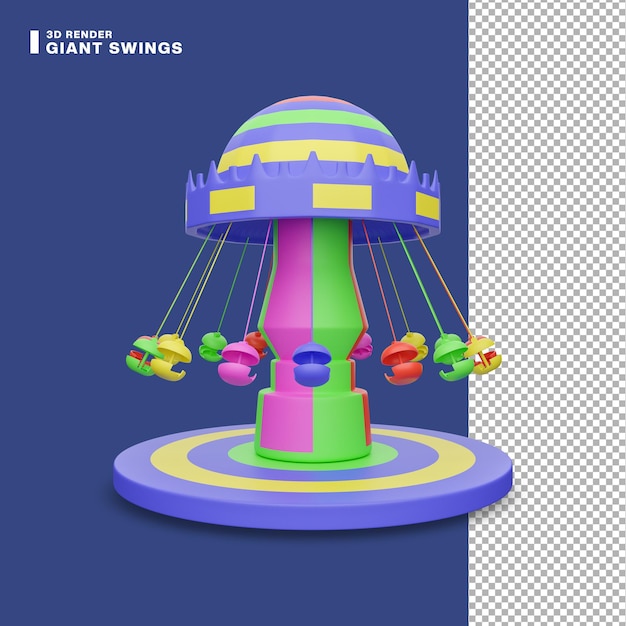 PSD 3d render dev salıncaklar