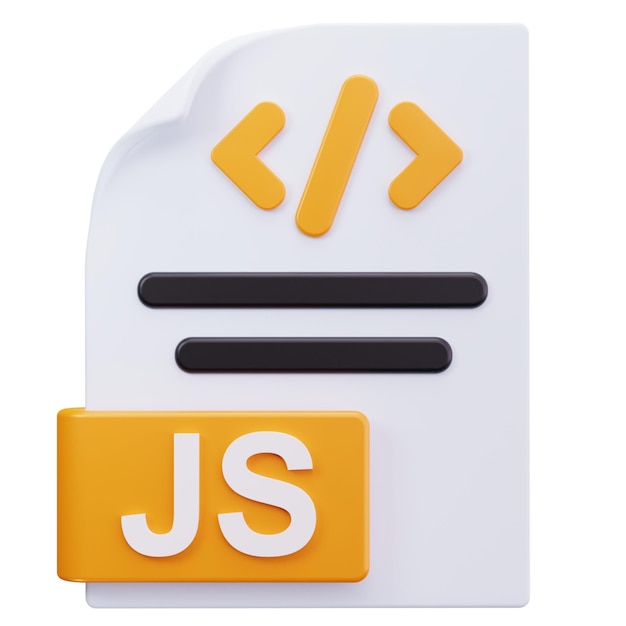 PSD 3d-рендеринг файла javascript с символами кода