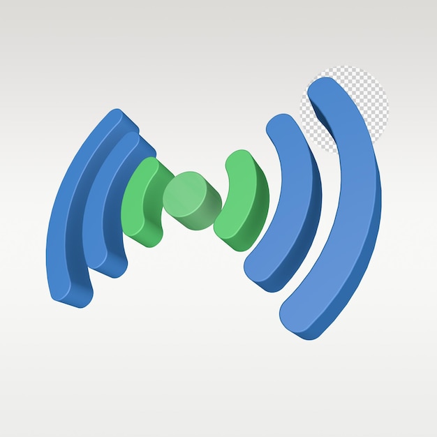 PSD 3d render sinyal batarya wifi i̇kon sembolü