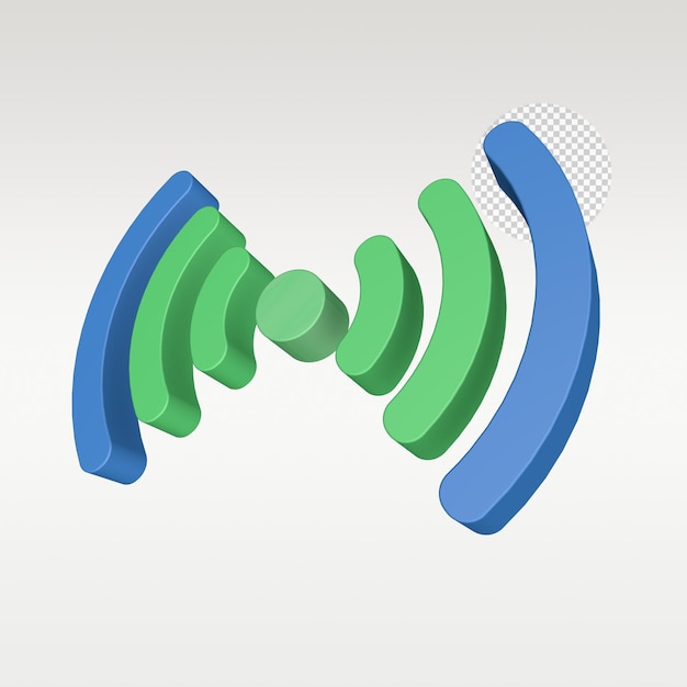PSD 3d render sinyal batarya wifi i̇kon sembolü