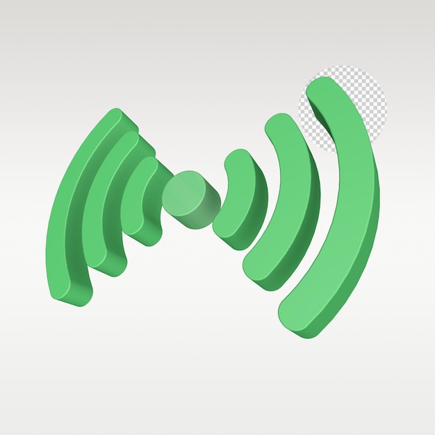PSD 3d render sinyal batarya wifi i̇kon sembolü